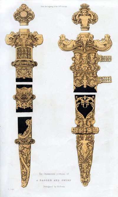 Daga y espada, principios del siglo XVI, 1843 de Henry Shaw