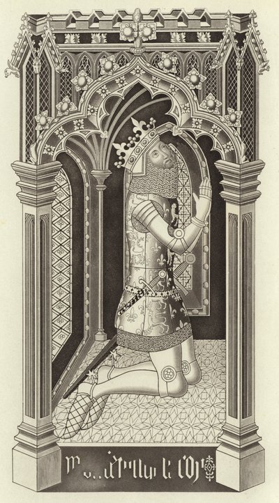 Eduardo III, alrededor de 1355, de la Capilla de San Esteban, Westminster de Henry Shaw