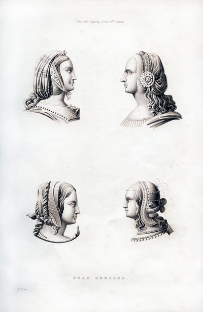 Tocados, principios del siglo XVI, 1843 de Henry Shaw