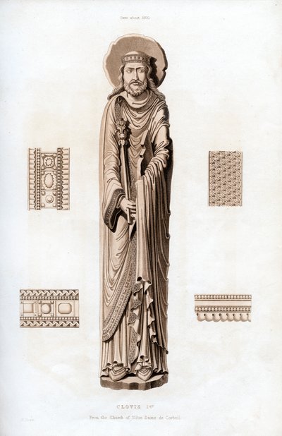 Rey Clodoveo I, c1100, 1843 de Henry Shaw