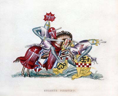 Caballeros luchando, c1260, 1843 de Henry Shaw