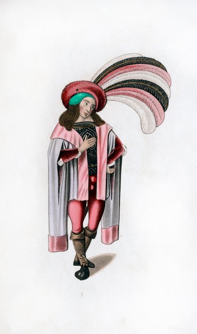 Vestimenta masculina, c1480, 1843 de Henry Shaw
