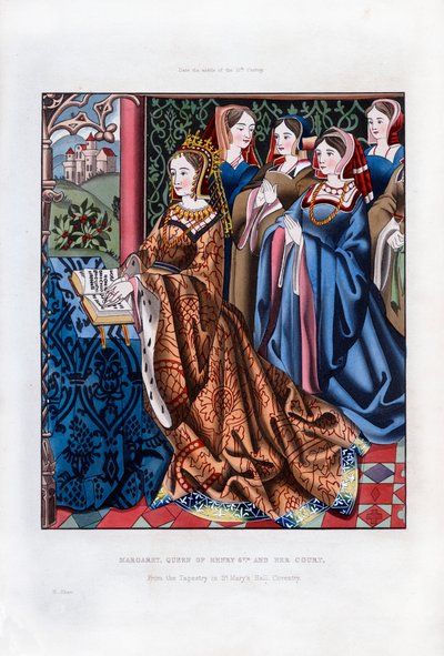 Margarita, Reina de Enrique VI, y su Corte, mediados del siglo XV, 1843 de Henry Shaw
