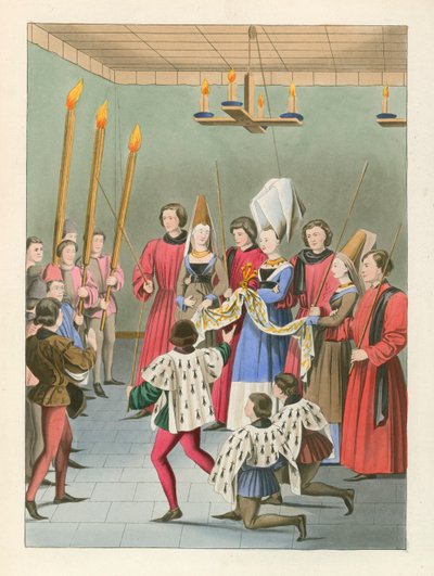 La dama del torneo entregando el premio, c. 1450 de Henry Shaw