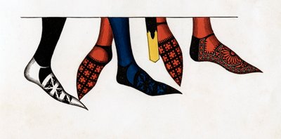 La manguera y los zapatos usados por los príncipes en la corte de Eduardo III, 1312-1377, 1840 de Henry Shaw