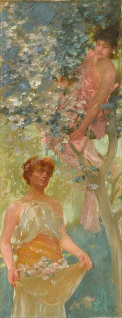 Entre las flores, mediados de la década de 1880 de Henry Siddons Mowbray