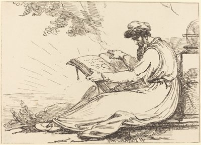 Oriental con barba, leyendo un libro de Henry Singleton