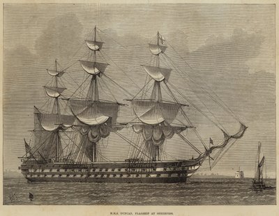 HMS Duncan, buque insignia en Sheerness de Henry Spernon Tozer