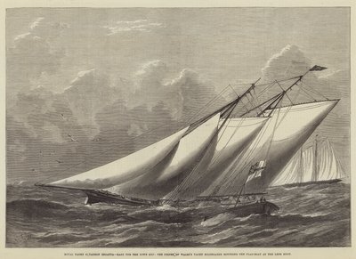 Regata del Royal Yacht Squadron, carrera por la Copa de la Ciudad, el yate Hildegarde del Príncipe de Gales rodeando el bote de bandera en la boya de Lepe de Henry Spernon Tozer