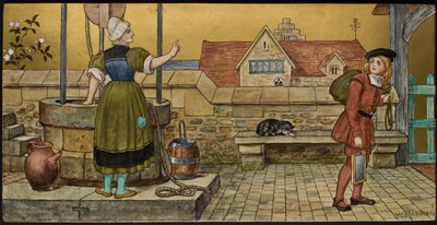 El Escolar, placa que representa una ilustración de Las Siete Edades de Shakespeare, Minton ware, Staffordshire, 1874 de Henry Stacey after Marks