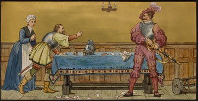 El Soldado, placa que representa una ilustración de Las Siete Edades de Shakespeare, Minton ware, Staffordshire, 1874 de Henry Stacey after Marks