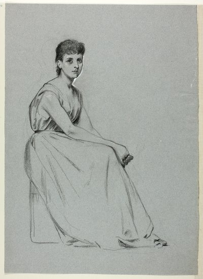 Mujer sentada mirando a la derecha de Henry Stacy Marks