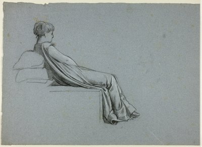 Mujer sentada apoyada en almohadas de Henry Stacy Marks