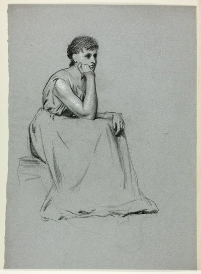 Mujer sentada apoyada en el codo de Henry Stacy Marks