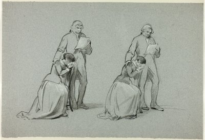 Dos bocetos: Padre e hija de Henry Stacy Marks