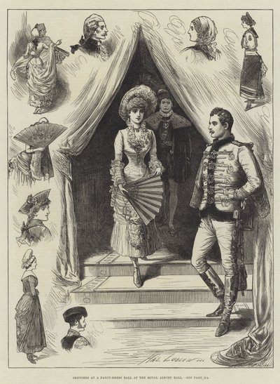 Bocetos en un Baile de Disfraces en el Royal Albert Hall de Henry Stephen Ludlow