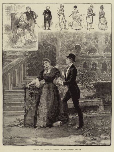 Bocetos de Lords y Commons, en el Teatro Haymarket de Henry Stephen Ludlow