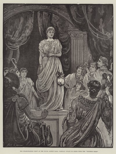 El Espectáculo Shakesperiano en el Royal Albert Hall, Tableau Vivant de una Escena de El Cuento de Invierno de Henry Stephen Ludlow
