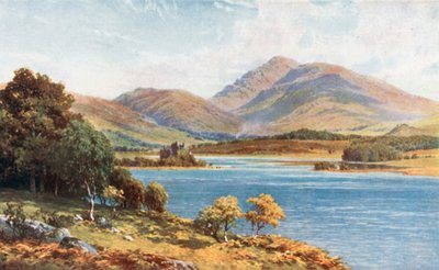 Castillo de Kilchurn, Loch Awe, Argyllshire (litografía en color) de Henry Sutton Palmer