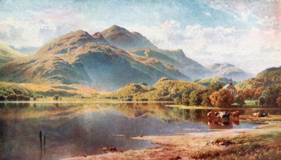 Loch Achray, Trossachs, Perthshire (litografía en color) de Henry Sutton Palmer
