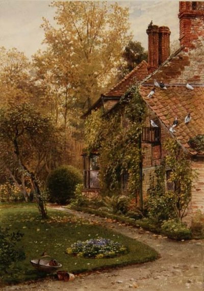 Alrededor de mi casa: Un lado de la cabaña, Elm Grove, Ripley, Surrey de Henry Sutton Palmer