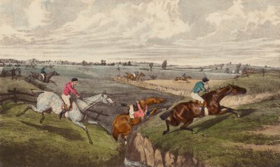 A Steeple-Chase (litografia en color) de Henry Thomas (after) Alken
