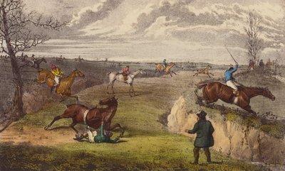A Steeple-Chase (litografia en color) de Henry Thomas (after) Alken