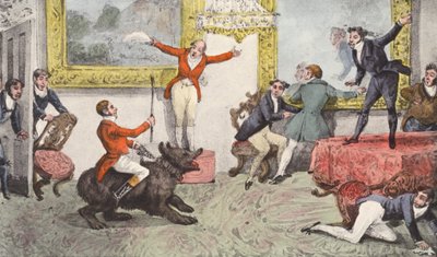 "¡Tally-Ho! ¡Tally-Ho! Un nuevo cazador; primero entonces, ¡Tally-Ho! Tally Ho!" (litografía) de Henry Thomas (after) Alken