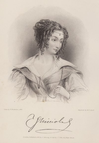 Condesa Teresa Guiccioli, amante de Lord Byron (grabado) de Henry Thomas (after) Ryall