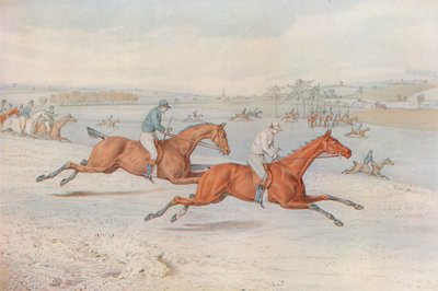 Una Carrera de Obstáculos: El Inicio. ¡Allá van - con blanco como elección, 1827 de Henry Thomas Alken