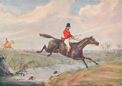Caza del zorro: saltando el arroyo, 1906 de Henry Thomas Alken