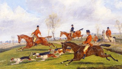 Escena de caza (gouache sobre panel) de Henry Thomas Alken