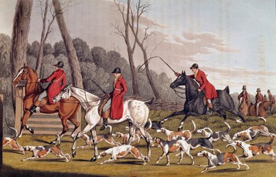 Caza: "La caza del zorro" litografía inglesa de Henri Alken (1774-1850) siglo XIX París, B.N. de Henry Thomas Alken