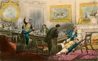 ¡Levántame! ¡Átame en mi silla! ¡Llena mi vaso!, 1838 de Henry Thomas Alken