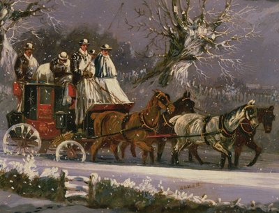 Carruaje de Londres a Dover en la nieve de Henry Thomas Alken