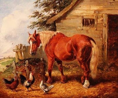 Fuera del establo de Henry Thomas Alken