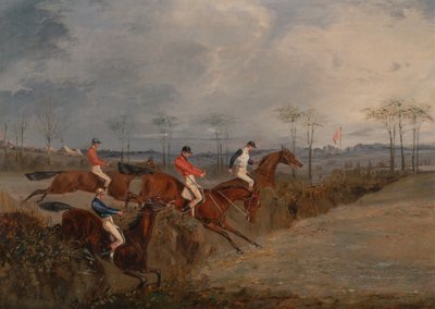 Escenas de una carrera de obstáculos: Otro seto, ca. 1845 de Henry Thomas Alken