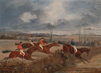 Escenas de una carrera de obstáculos: Tomando un seto de Henry Thomas Alken
