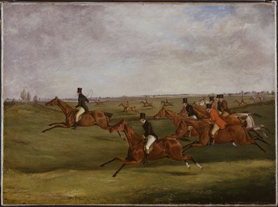 La gran carrera de obstáculos de Leicestershire, 12 de marzo de 1829: A toda velocidad de Henry Thomas Alken