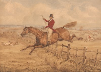 Superar un tramo de raíles y llegar bien al siguiente campo de Henry Thomas Alken