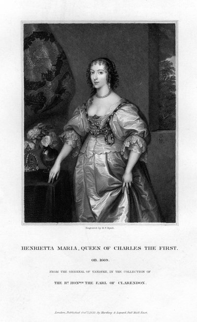 Reina Henrietta Maria, reina consorte de Carlos I, 1833 de Henry Thomas Ryall