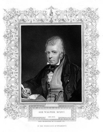 Sir Walter Scott, 1er Baronet, prolífico novelista histórico y poeta escocés, siglo XIX de Henry Thomas Ryall