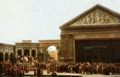 Actores en escena en la Pasión de Oberammergau, 1922 de Henry Traut