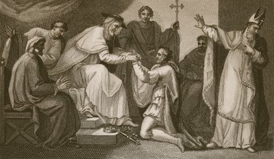 Sumisión de John, grabado por Delatre, ilustración de 