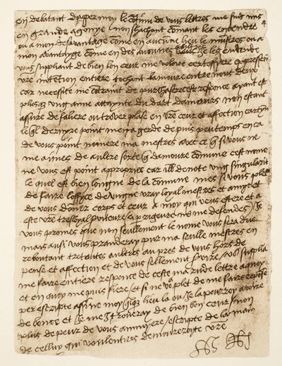 Facsímil de una carta de Enrique VIII a Ana Bolena fechada en 1527, pub. 1902 (colotipia) de Henry VIII (after)