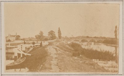 Esclusa y puente de Chertsey de Henry W. Taunt