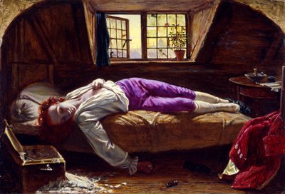 La muerte de Chatterton, c.1856 (óleo sobre tabla) de Henry Wallis