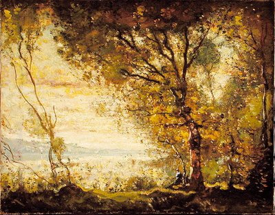 Atardecer en el río Mystic, Connecticut de Henry Ward Ranger