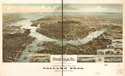 Panorama de Norfolk y alrededores 1892. de Henry Wellge