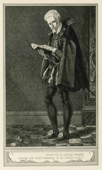 Frontispicio para La Duquesa de Malfi y El Diablo Blanco de John Webster de Henry Weston Keen